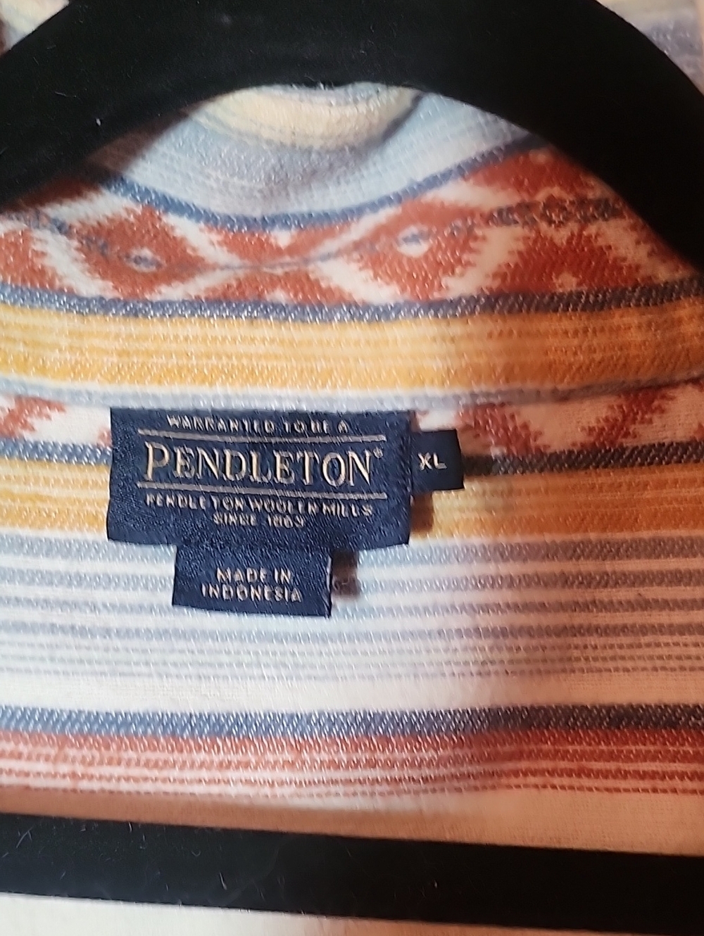 Pendleton Women's Striped Pullover Cropped Jacket in Cream & Blue XL - Picture 3 of 4